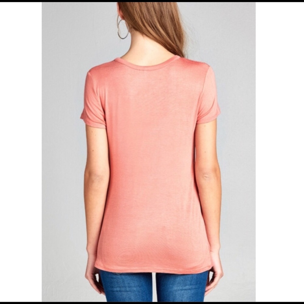 Choker Neck Top with twist in Apricot - Picture 2 of 3